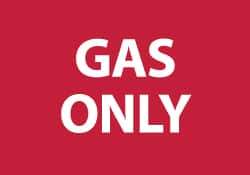 NMC - Hazardous Materials Label - Legend: Gas Only, English, White & Red, 5" Long x 3" High, Sign Muscle Finish - Eagle Tool & Supply