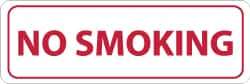 NMC - Smoking Regulations Label - Legend: No Smoking, English, Red on White, 12" Long x 4" High, Sign Muscle Finish - Eagle Tool & Supply