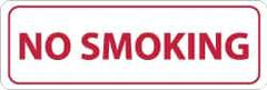 NMC - Smoking Regulations Label - Legend: No Smoking, English, Red on White, 12" Long x 4" High, Sign Muscle Finish - Eagle Tool & Supply