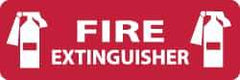 NMC - Fire Extinguisher, Pressure Sensitive Vinyl Fire Sign - 12" Wide x 4" High - Eagle Tool & Supply