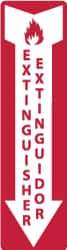 NMC - Extinguisher, Pressure Sensitive Vinyl Fire Sign - 4" Wide x 12" High, English/Spanish - Eagle Tool & Supply