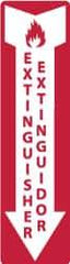 NMC - Extinguisher, Pressure Sensitive Vinyl Fire Sign - 4" Wide x 12" High, English/Spanish - Eagle Tool & Supply