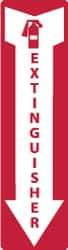 NMC - Extinguisher, Pressure Sensitive Vinyl Fire Sign - 4" Wide x 12" High - Eagle Tool & Supply