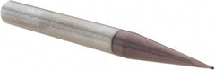 M.A. Ford - 1mm Diam, 1mm LOC, 2 Flute High Speed Steel Ball End Mill - AlTiN Finish, Single End, 63mm OAL, 6mm Shank Diam, Spiral Flute - Eagle Tool & Supply