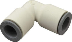 Parker - 1/2" OD, Bio-Sourced Nylon 11 Push-to-Connect Union Elbow - 160 Max psi, White - Eagle Tool & Supply
