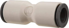 Parker - 1/4" OD, Bio-Sourced Nylon 11 Push-to-Connect Union - 230 Max psi, White - Eagle Tool & Supply