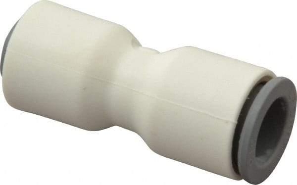 Parker - 1/4 x 3/8" OD, Bio-Sourced Nylon 11 Push-to-Connect Union - 230 Max psi, White - Eagle Tool & Supply