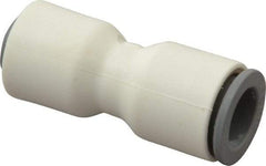 Parker - 1/4 x 3/8" OD, Bio-Sourced Nylon 11 Push-to-Connect Union - 230 Max psi, White - Eagle Tool & Supply