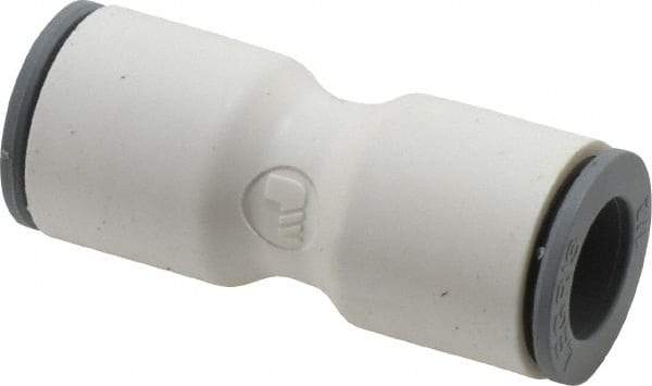 Parker - 1/2" OD, Bio-Sourced Nylon 11 Push-to-Connect Union - 160 Max psi, White - Eagle Tool & Supply