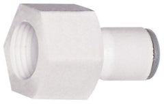 Parker - 3/8" OD, 7/16-24 UNS, Bio-Sourced Nylon 11 Push-to-Connect Faucet Connector UNS Thread - 190 Max psi, White - Eagle Tool & Supply