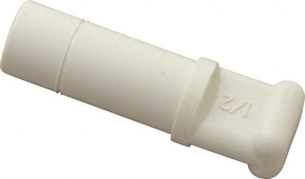 Parker - 1/2" OD, Bio-Sourced Nylon 11 Push-to-Connect Plug - 160 Max psi, White - Eagle Tool & Supply