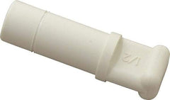 Parker - 1/2" OD, Bio-Sourced Nylon 11 Push-to-Connect Plug - 160 Max psi, White - Eagle Tool & Supply