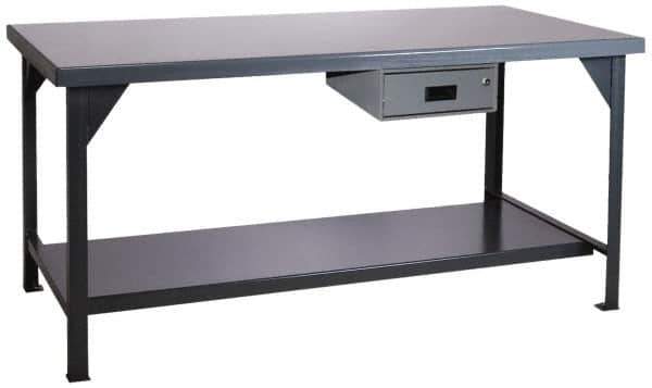 Durham - 48 Wide x 30" Deep x 34" High, Steel Workbench - Rounded Edge, Fixed Legs - Eagle Tool & Supply