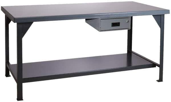 Durham - 72 Wide x 36" Deep x 34" High, Steel Workbench - Rounded Edge, Fixed Legs - Eagle Tool & Supply