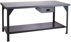 Durham - 72 Wide x 36" Deep x 34" High, Steel Workbench - Rounded Edge, Fixed Legs - Eagle Tool & Supply
