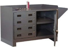 Durham - 4 Drawer, 1 Shelf Industrial Workstation - 2,000 Lb Capacity, Gray, 60" Wide x 38" High - Eagle Tool & Supply