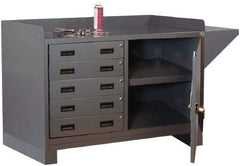 Durham - 5 Drawer, 1 Shelf Industrial Workstation - 2,000 Lb Capacity, Gray, 60" Wide x 38" High - Eagle Tool & Supply