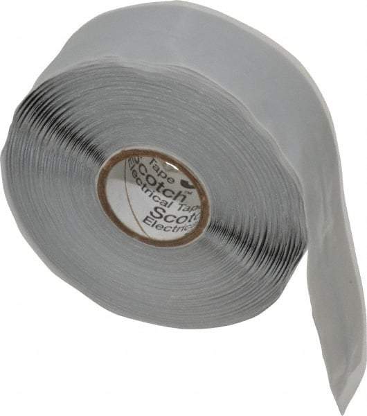 3M - 1" x 30', Gray Silicone Electrical Tape - Series 70HDT, 20 mil Thick, 600 V/mil Dielectric Strength - Eagle Tool & Supply