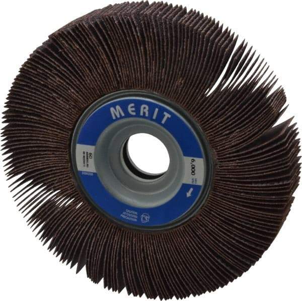 Merit Abrasives - 6" Diam, 60 Grit Aluminum Oxide Unmounted Flap Wheel - 1" Hole, 1" Wide, Coated, Medium Grade, 6,000 Max RPM , Cloth Backing - Eagle Tool & Supply