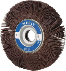 Merit Abrasives - 6" Diam, 80 Grit Aluminum Oxide Unmounted Flap Wheel - 1" Hole, 1" Wide, Coated, Medium Grade, 6,000 Max RPM , Cloth Backing - Eagle Tool & Supply