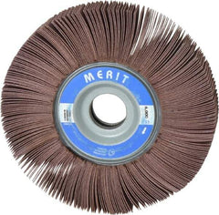 Merit Abrasives - 6" Diam, 240 Grit Aluminum Oxide Unmounted Flap Wheel - 1" Hole, 1" Wide, Coated, Very Fine Grade, 6,000 Max RPM , Cloth Backing - Eagle Tool & Supply