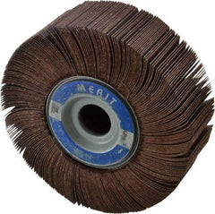 Merit Abrasives - 6" Diam, 120 Grit Aluminum Oxide Unmounted Flap Wheel - 1" Hole, 2" Wide, Coated, Fine Grade, 6,000 Max RPM , Cloth Backing - Eagle Tool & Supply