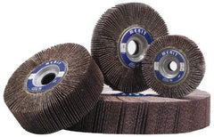 Merit Abrasives - 3-1/2" Diam, 60 Grit Aluminum Oxide Unmounted Flap Wheel - 5/8" Hole, 1-1/2" Wide, Coated, Medium Grade, 30,,000 Max RPM , Cloth Backing - Eagle Tool & Supply