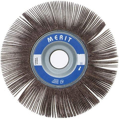 Merit Abrasives - 5" Diam, 40 Grit Ceramic Unmounted Flap Wheel - 5/8" Hole, 1-1/2" Wide, Coated, Coarse Grade, 12,000 Max RPM , Cloth Backing - Eagle Tool & Supply