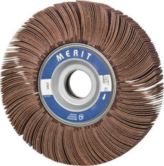 Merit Abrasives - 6" Diam, 150 Grit Aluminum Oxide Unmounted Flap Wheel - 1" Hole, 1" Wide, Coated, Very Fine Grade, 6,000 Max RPM , Cloth Backing - Eagle Tool & Supply