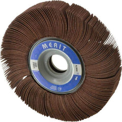 Merit Abrasives - 6" Diam, 320 Grit Aluminum Oxide Unmounted Flap Wheel - 1" Hole, 1" Wide, Coated, Very Fine Grade, 6,000 Max RPM , Cloth Backing - Eagle Tool & Supply