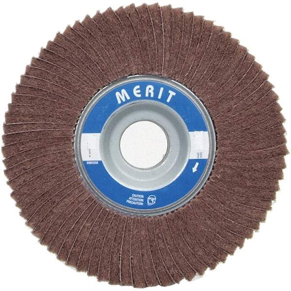 Merit Abrasives - 8" Diam, 60 Grit Ceramic Unmounted Flap Wheel - 1" Hole, 2" Wide, Coated, Medium Grade, 4,500 Max RPM , Cloth Backing - Eagle Tool & Supply