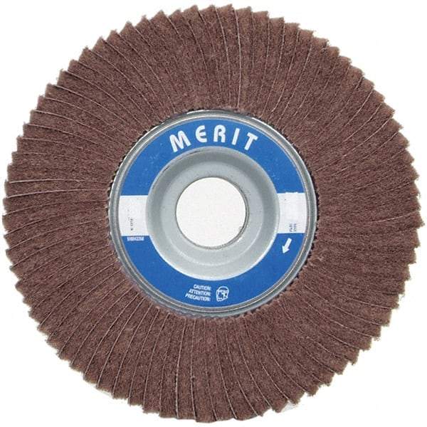 Merit Abrasives - 6" Diam, 240 Grit Ceramic Unmounted Flap Wheel - 1" Hole, 3" Wide, Coated, Very Fine Grade, 6,000 Max RPM , Cloth Backing - Eagle Tool & Supply