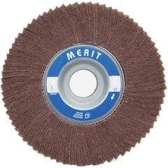 Merit Abrasives - 6" Diam, 240 Grit Ceramic Unmounted Flap Wheel - 1" Hole, 3" Wide, Coated, Very Fine Grade, 6,000 Max RPM , Cloth Backing - Eagle Tool & Supply