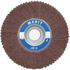 Merit Abrasives - 6" Diam, 60 Grit Ceramic Unmounted Flap Wheel - 1" Hole, 3" Wide, Coated, Medium Grade, 6,000 Max RPM , Cloth Backing - Eagle Tool & Supply