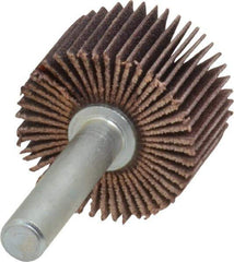 Merit Abrasives - 1" Diam x 5/8" Face Width, Very Fine Ceramic Alumina Coated Mounted Flap Wheel - 1/4" Shank Mount, 180 Grit, Cloth Backing, 30,000 Max RPM - Eagle Tool & Supply