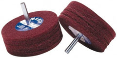 Merit Abrasives - 5" Diam, Medium Mounted Scrubber Buffing Wheel - 1 Ply, Medium Grade, 1/4" Shank Diam, 4,000 RPM - Eagle Tool & Supply