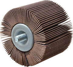 Merit Abrasives - 2" Diam x 1-1/2" Face Width, Very Fine Aluminum Oxide Coated Mounted Flap Wheel - 1/4-20 Threaded Mount, 180 Grit, Cloth Backing, 25,000 Max RPM - Eagle Tool & Supply