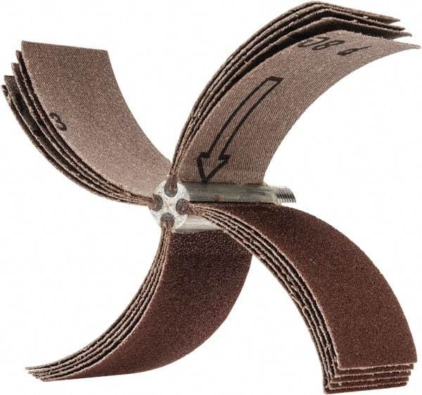 Merit Abrasives - 80 Grit, Coated, Aluminum Oxide Bore Polisher - Medium Grade, 10,000 RPM, Polishes Bores with 3-1/8 to 4" Diam - Eagle Tool & Supply
