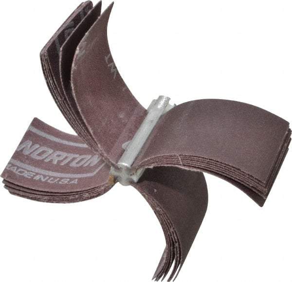 Merit Abrasives - 180 Grit, Coated, Aluminum Oxide Bore Polisher - Very Fine Grade, 10,000 RPM, Polishes Bores with 3-1/8 to 4" Diam - Eagle Tool & Supply