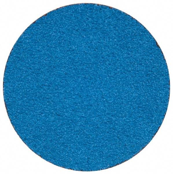 Merit Abrasives - 2" Disc Diam, 60 Grit, Zirconia Alumina Quick Change Disc - Type R Attaching System, Coated, Blue, Medium Grade, 30,000 RPM - Eagle Tool & Supply