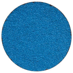 Merit Abrasives - 2" Disc Diam, 50 Grit, Zirconia Alumina Quick Change Disc - Type R Attaching System, Coated, Blue, Coarse Grade, 30,000 RPM - Eagle Tool & Supply