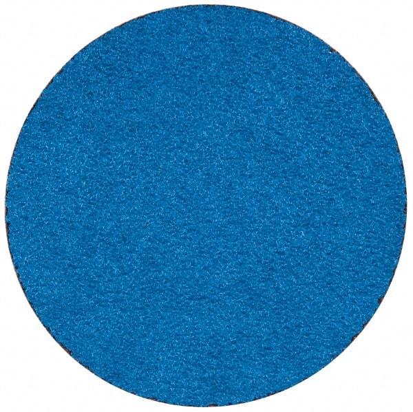 Merit Abrasives - 3" Disc Diam, 50 Grit, Zirconia Alumina Quick Change Disc - Type R Attaching System, Coated, Blue, Coarse Grade, 20,000 RPM - Eagle Tool & Supply