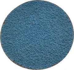 Merit Abrasives - 1-1/2" Disc Diam, 60 Grit, Zirconia Alumina Quick Change Disc - Type R Attaching System, Coated, Blue, Medium Grade, 30,000 RPM - Eagle Tool & Supply