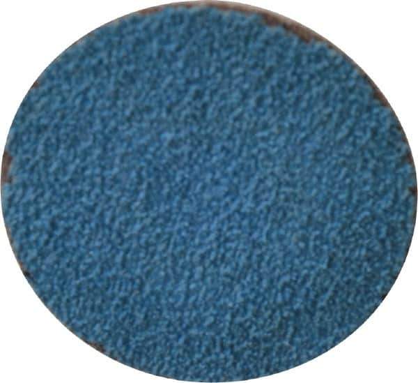 Merit Abrasives - 1-1/2" Disc Diam, 60 Grit, Zirconia Alumina Quick Change Disc - Type S Attaching System, Coated, Blue, Medium Grade, 30,000 RPM - Eagle Tool & Supply