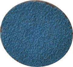 Merit Abrasives - 1-1/2" Disc Diam, 60 Grit, Zirconia Alumina Quick Change Disc - Type S Attaching System, Coated, Blue, Medium Grade, 30,000 RPM - Eagle Tool & Supply