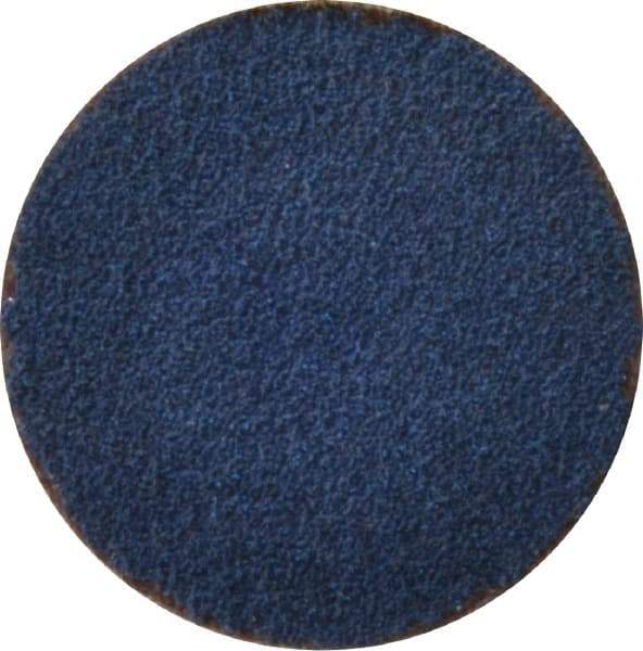 Merit Abrasives - 1-1/2" Disc Diam, 80 Grit, Zirconia Alumina Quick Change Disc - Type S Attaching System, Coated, Blue, Medium Grade, 30,000 RPM - Eagle Tool & Supply