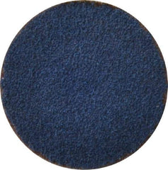 Merit Abrasives - 1-1/2" Disc Diam, 80 Grit, Zirconia Alumina Quick Change Disc - Type S Attaching System, Coated, Blue, Medium Grade, 30,000 RPM - Eagle Tool & Supply