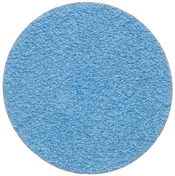 Merit Abrasives - 2" Disc Diam, 60 Grit, Zirconia Alumina Quick Change Disc - Type S Attaching System, Coated, Blue, Medium Grade, 30,000 RPM - Eagle Tool & Supply