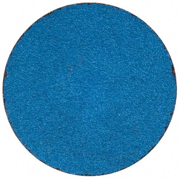 Merit Abrasives - 2" Disc Diam, 80 Grit, Zirconia Alumina Quick Change Disc - Type S Attaching System, Coated, Blue, Medium Grade, 30,000 RPM - Eagle Tool & Supply
