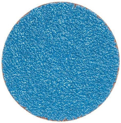 Merit Abrasives - 3" Disc Diam, 36 Grit, Zirconia Alumina Quick Change Disc - Type S Attaching System, Coated, Blue, Very Coarse Grade, 20,000 RPM - Eagle Tool & Supply